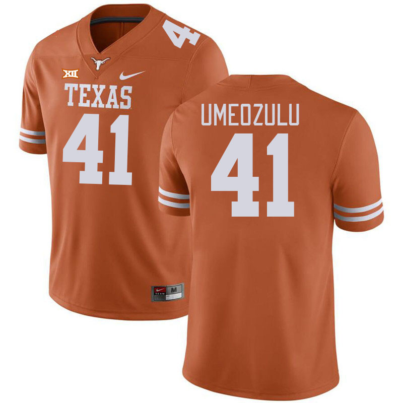 Men #41 Ziky Umeozulu Texas Longhorns College Football Jerseys Stitched-Orange